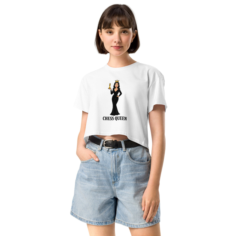 Camiseta corta / Crop-top unisex "Reina de Ajedrez"