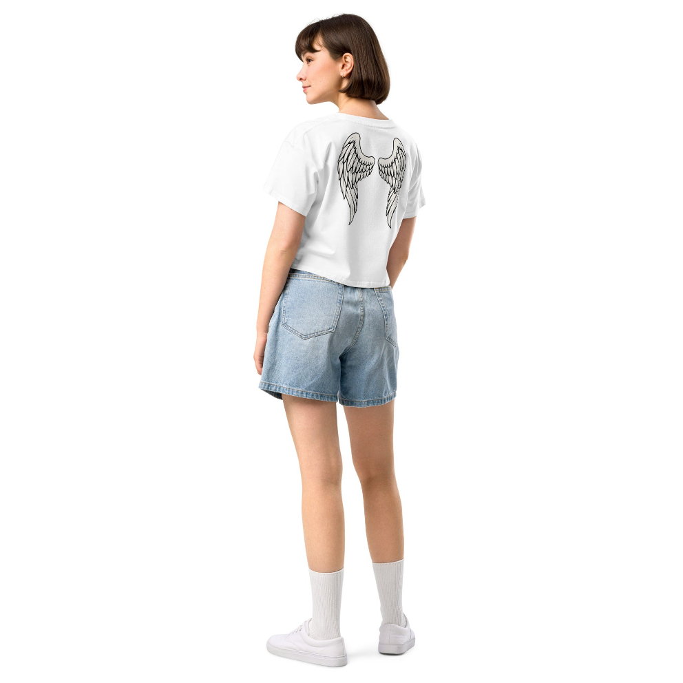 Camiseta Corta  “Pink Rebel Angel” - Crop Top