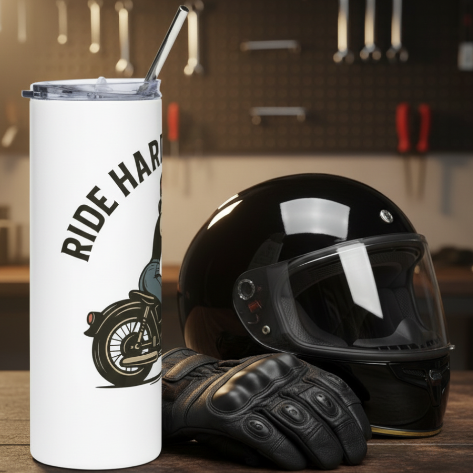 Vaso de acero inoxidable/ Tumbler "Ride Hard Live Free"