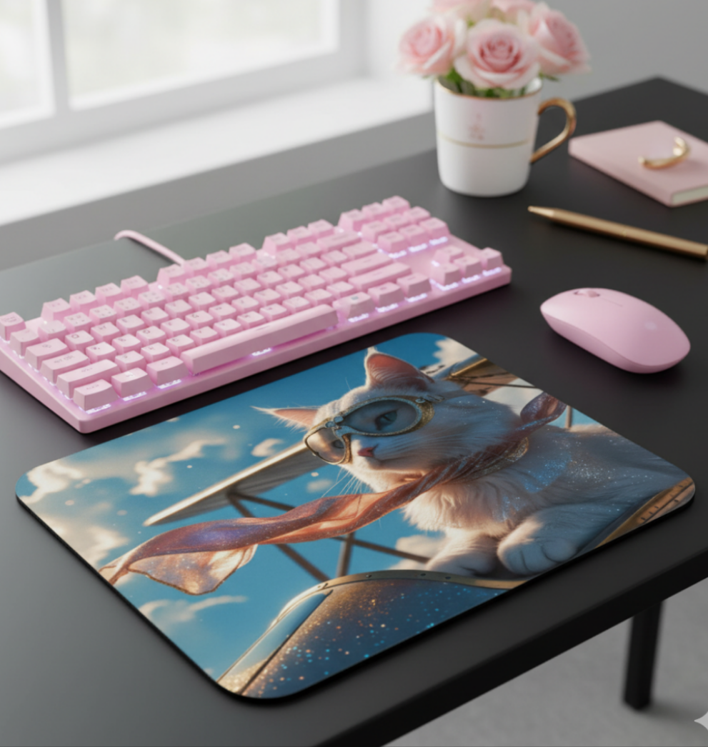 Alfombrilla de Ratón / Mouse pad "Miau Aviador"