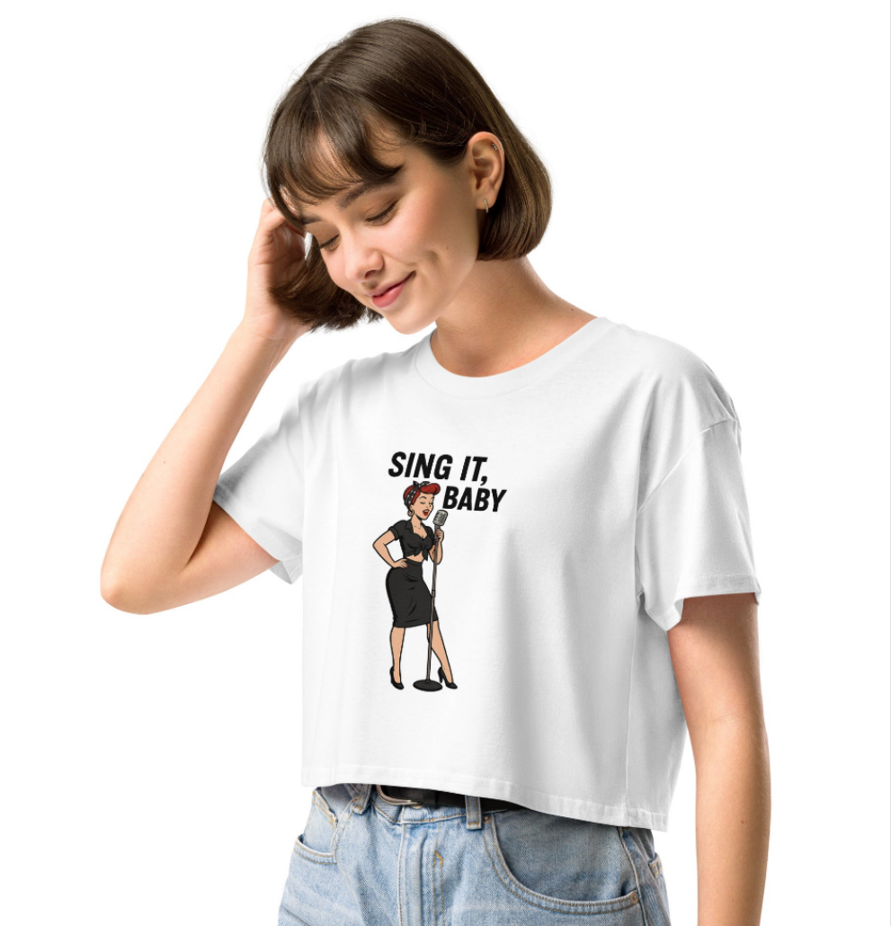 Camiseta corta/Crop top "Vintage Singer"