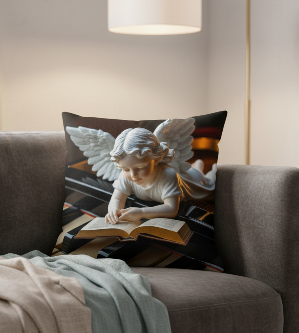 Cojín Básico/Basic Pillow "Elegance – Ángel Leyendo"