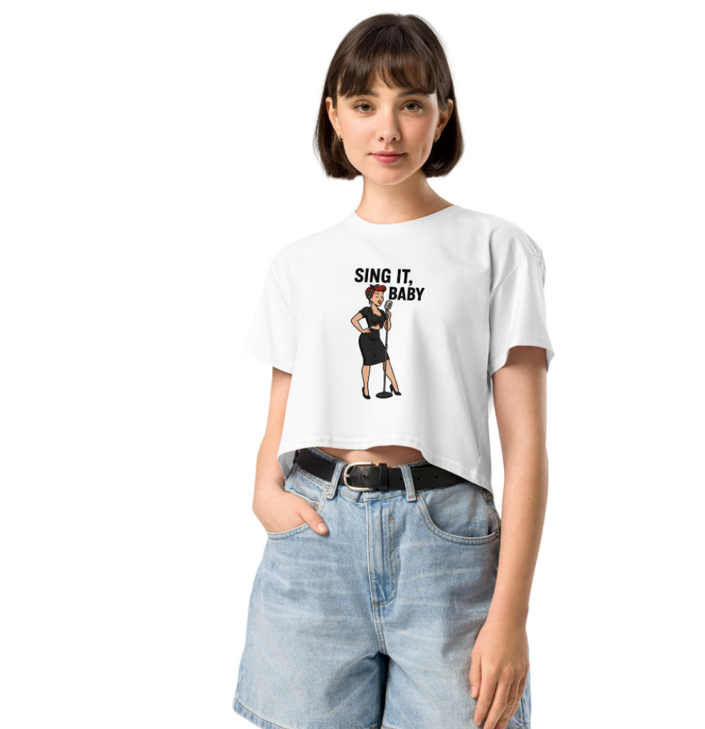Camiseta corta/Crop top "Vintage Singer"