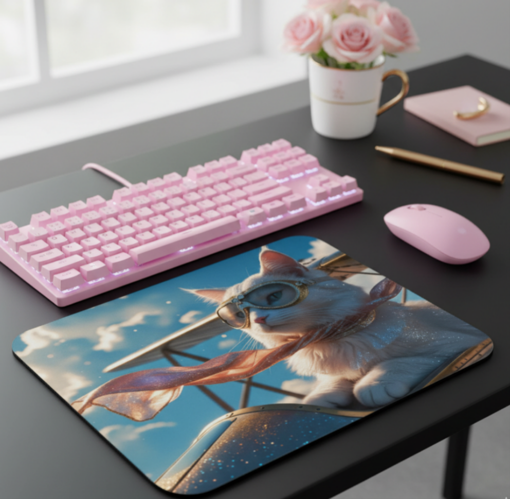 Alfombrilla de Ratón / Mouse pad "Miau Aviador"