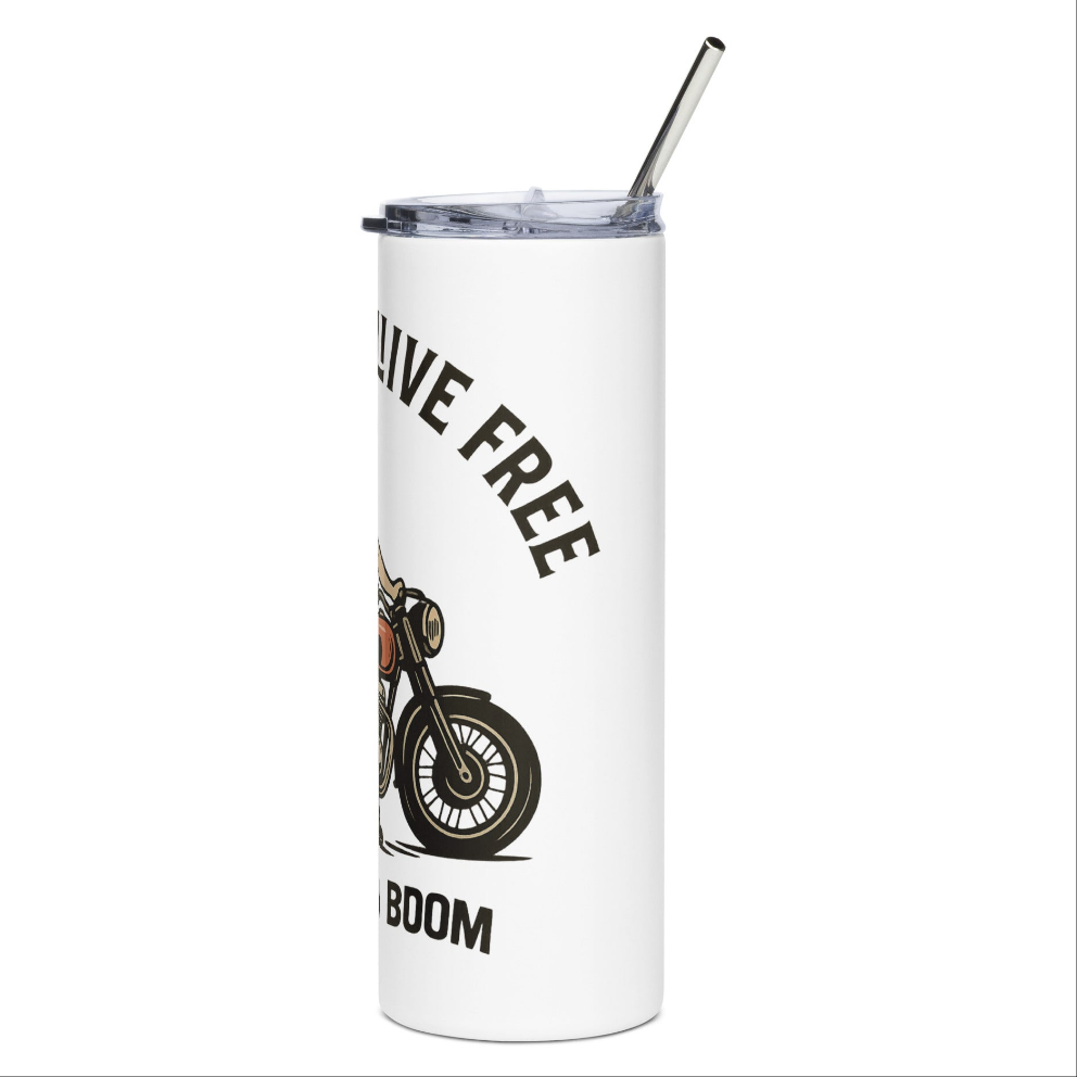 Vaso de acero inoxidable/ Tumbler "Ride Hard Live Free"