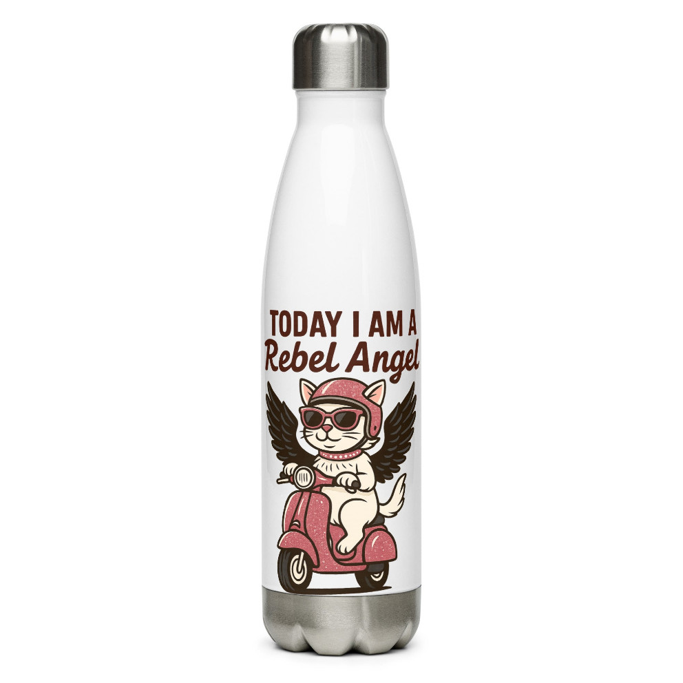 Botella de Agua/ Stainless “Pink Rebel Angel”