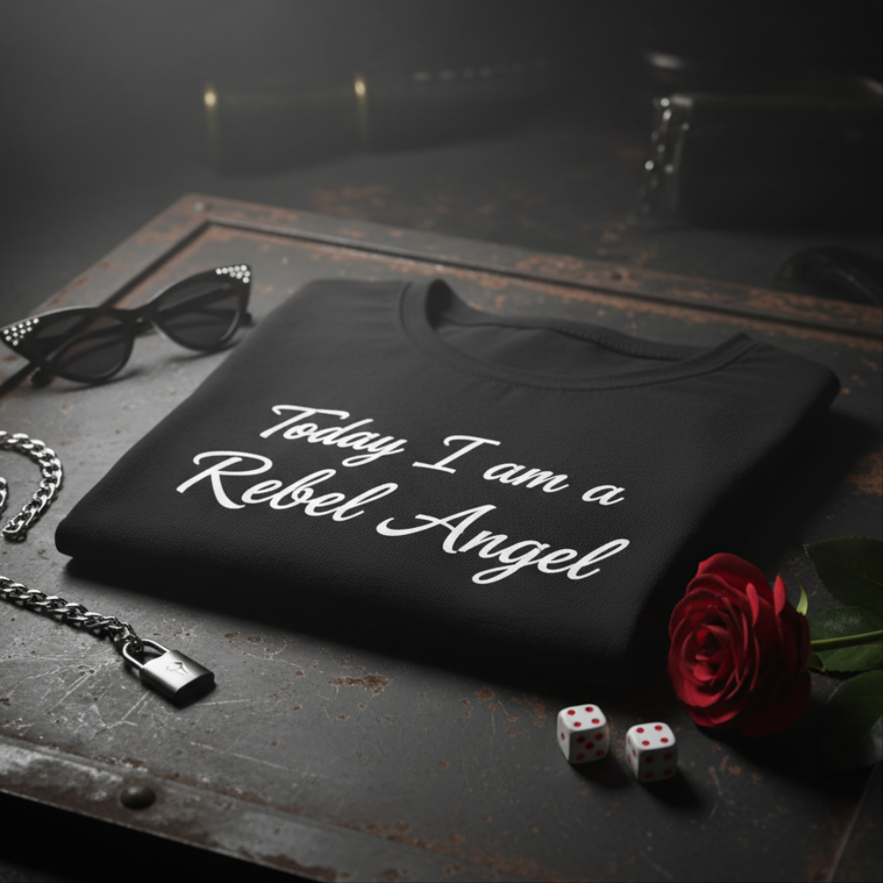 Camiseta Corta “Black Rebel Angel” - Crop Top
