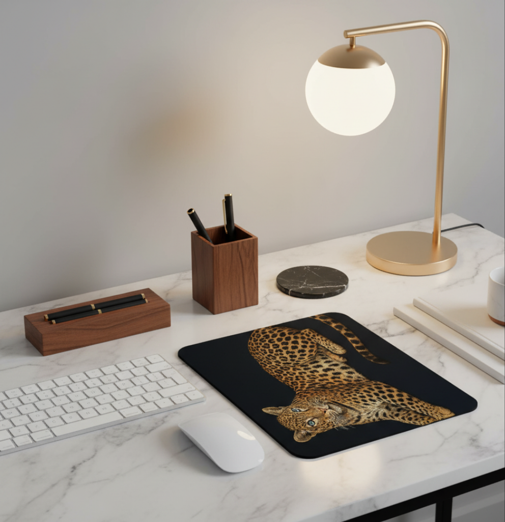 Alfombrilla de Ordenador / Mouse pad "Instinto de Leopardo".