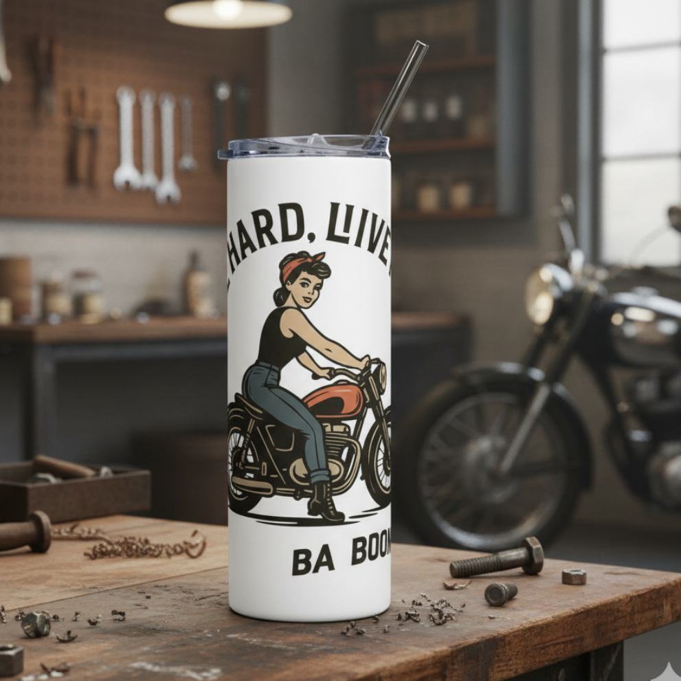 Vaso de acero inoxidable/ Tumbler "Ride Hard Live Free"