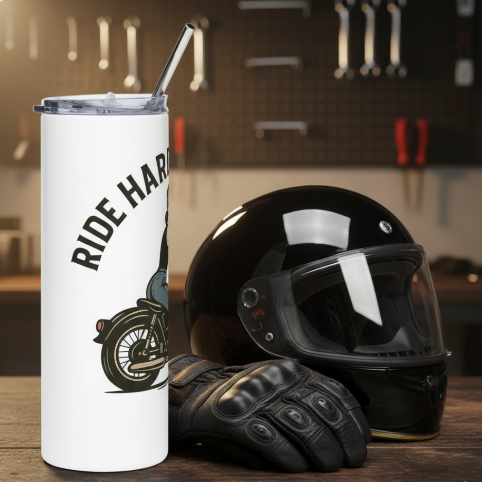 Vaso de acero inoxidable/ Tumbler "Ride Hard Live Free"