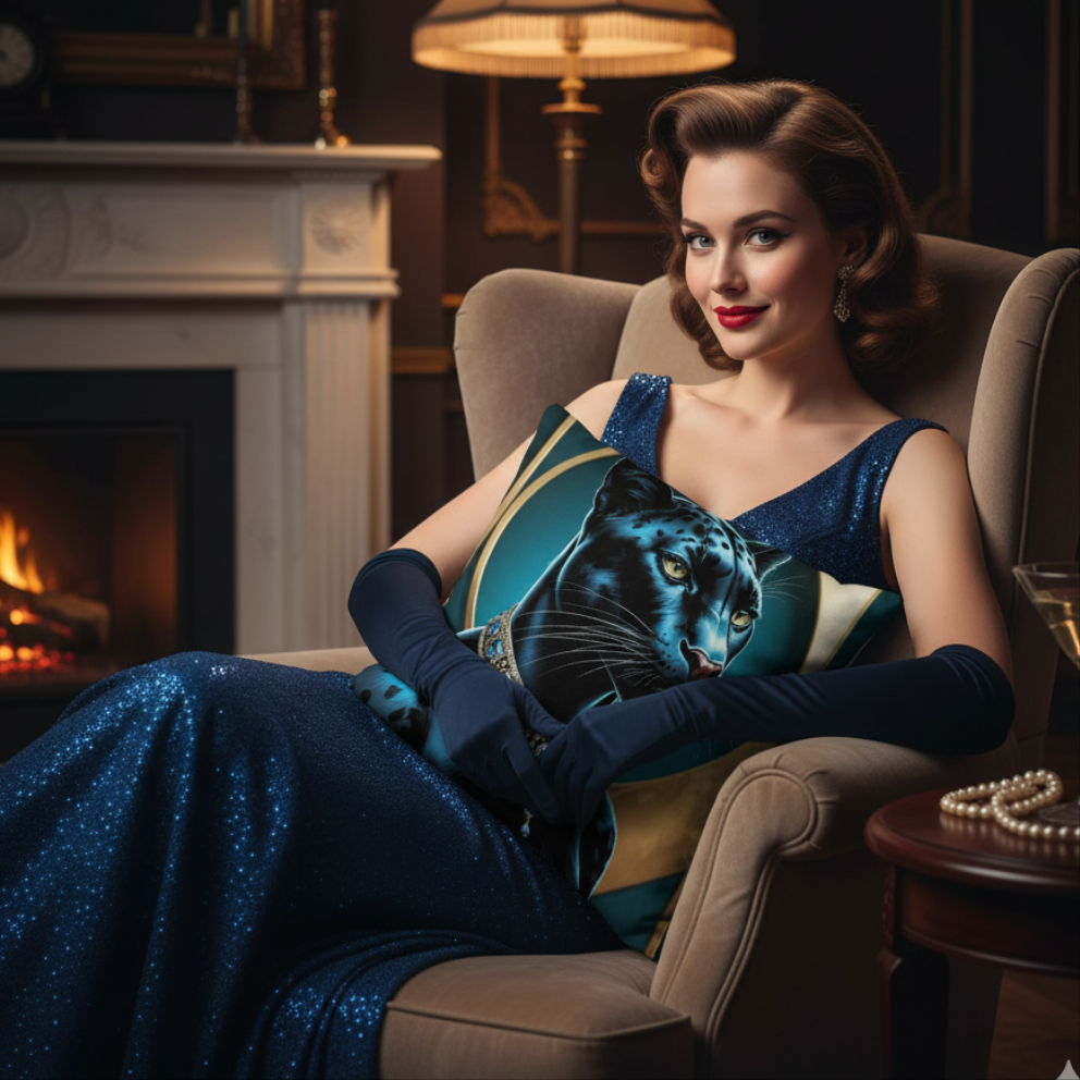 Cojín Premium/Premium Pillow "Elegance - Pantera negra".