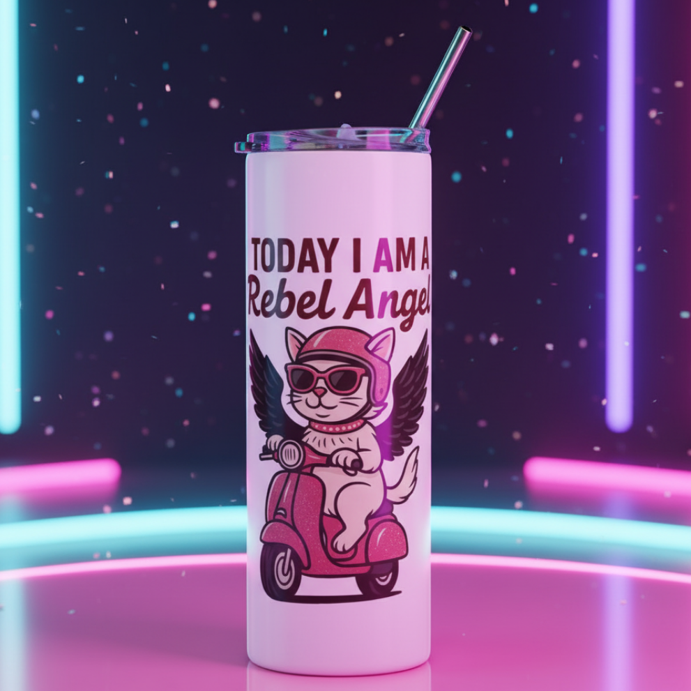 Vaso Térmico/Stainless “Pink Rebel Angel”