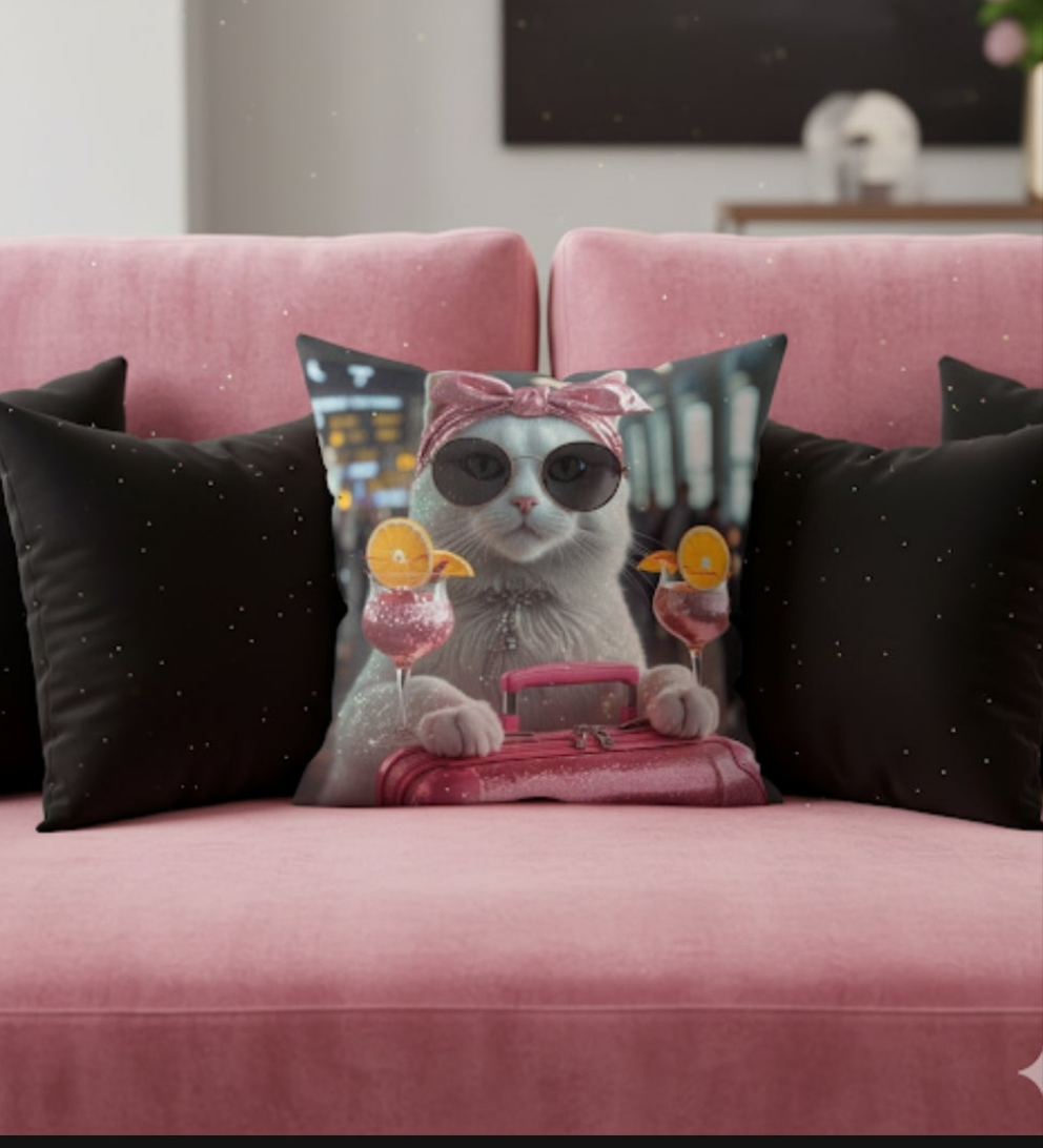 Cojín/ Basic Pillow "Miau viajera"