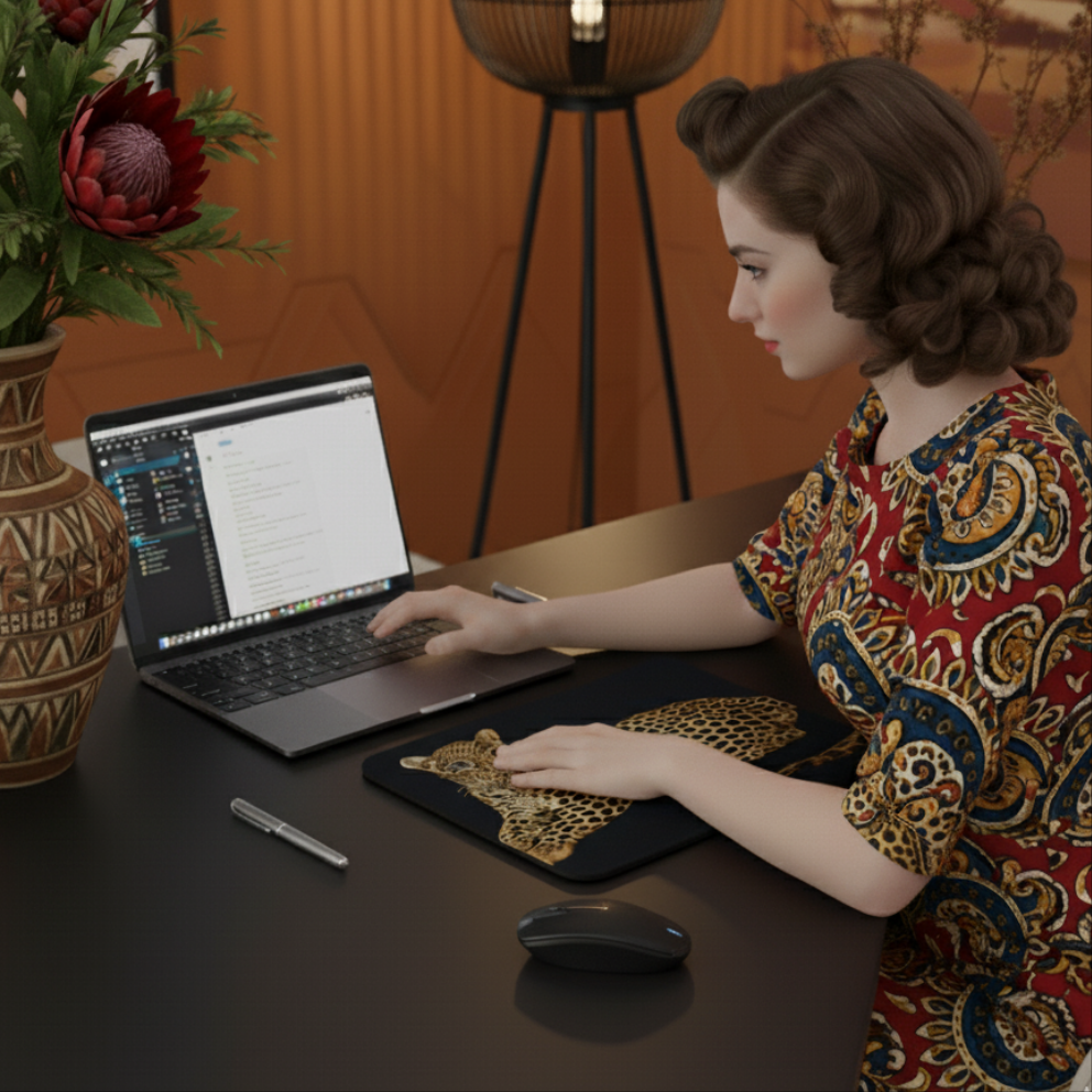 Alfombrilla de Ordenador / Mouse pad "Instinto de Leopardo".