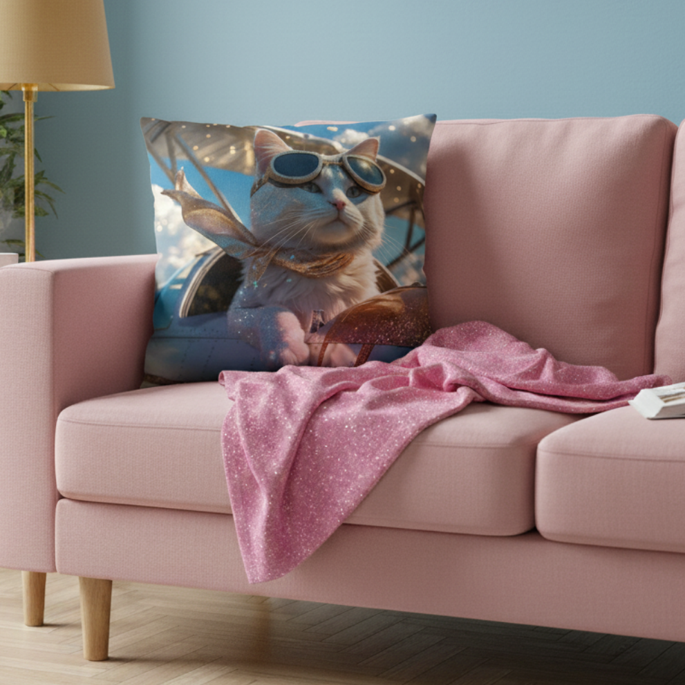 Cojín / Basic Pillow "Miau Aviador I"