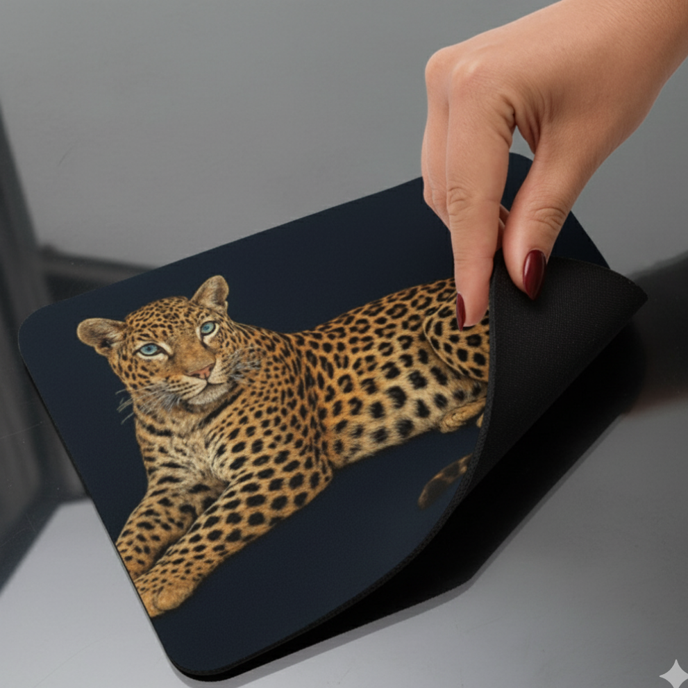 Alfombrilla de Ordenador / Mouse pad "Instinto de Leopardo".