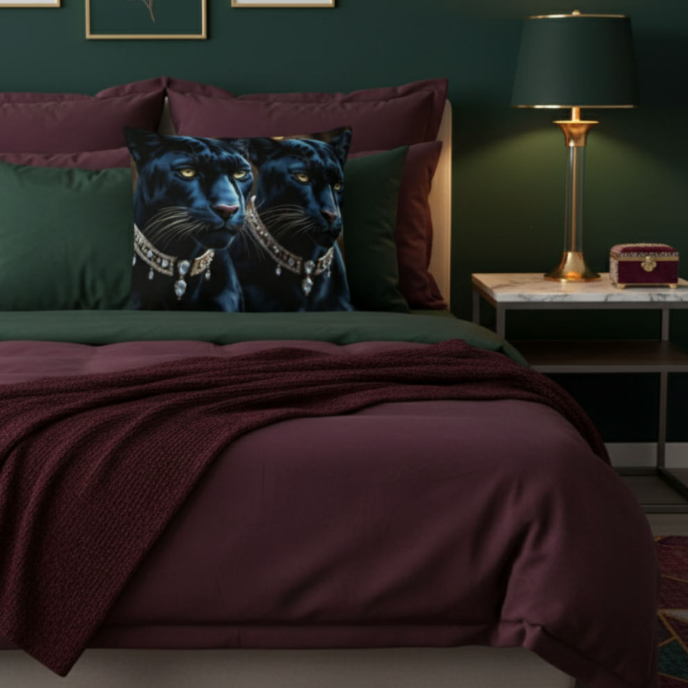 Cojín Premium / Basic Pillow "Elegance - Pantera Negra".