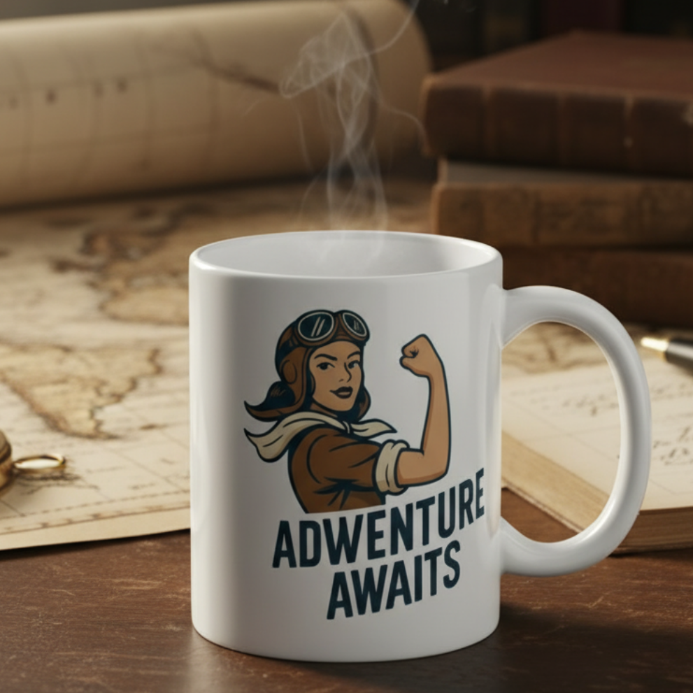 Taza cerámica / Mug "Adventure Awaits"