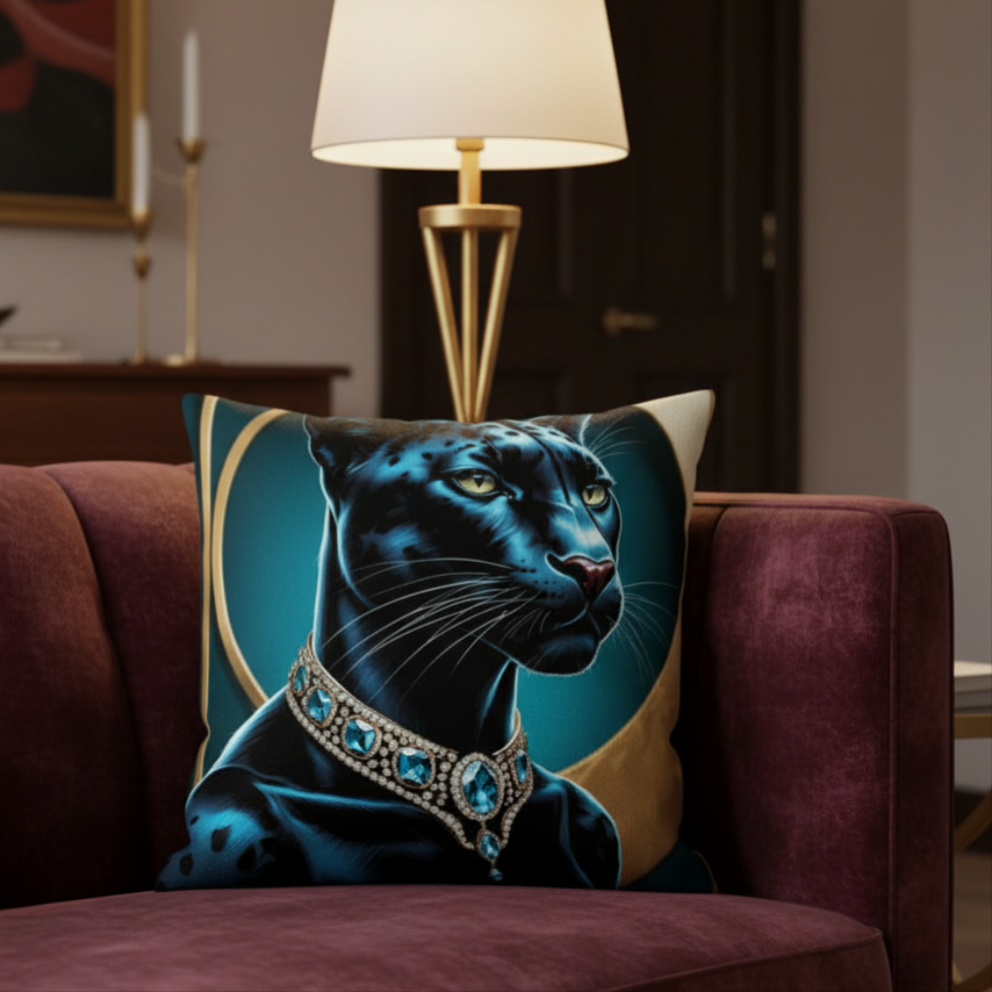 Cojín Premium/Premium Pillow "Elegance - Pantera negra".