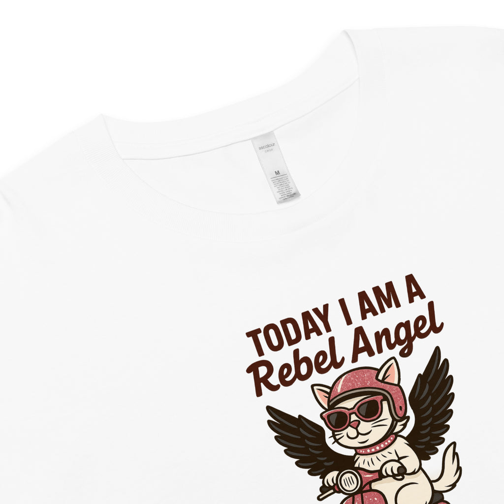 Camiseta Corta  “Pink Rebel Angel” - Crop Top
