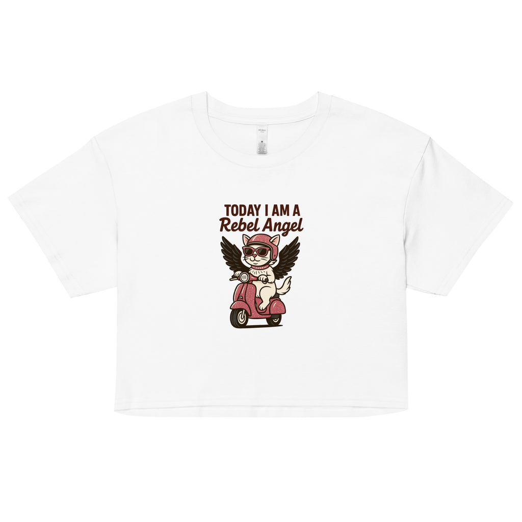 Camiseta Corta  “Pink Rebel Angel” - Crop Top