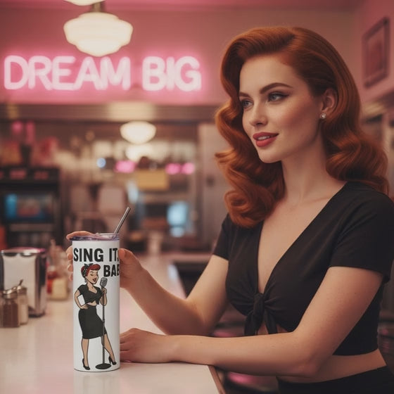 Vaso de acero inoxidable/Tumbler "Vintage Singer"