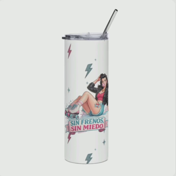 Vaso Térmico para Patinadora. - Botella Reutilizable Pin Up        "Sin Freno, Sin Miedo"
