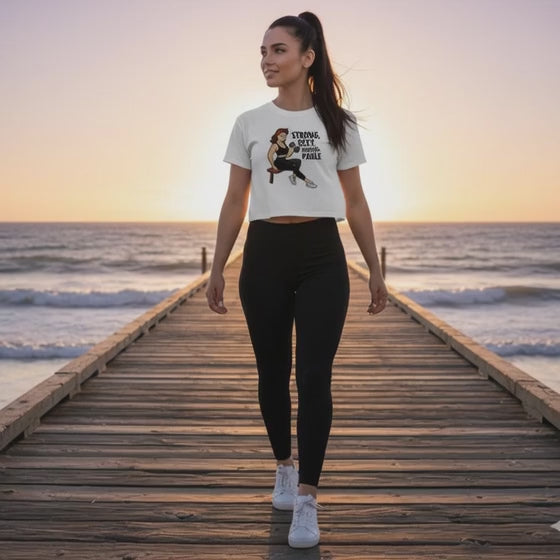 Camiseta corta/Crop top "Workout Pin-Up"