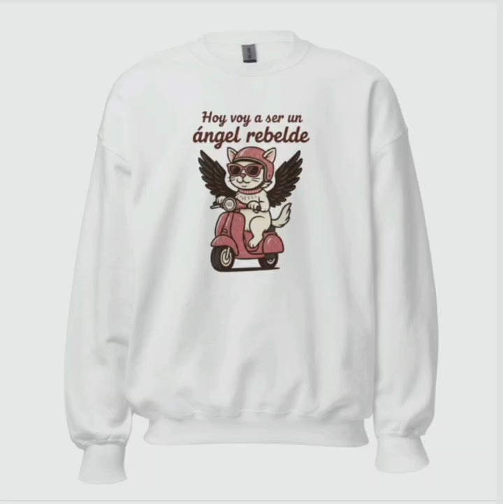 Sudadera, Miau, "Hoy voy a ser un ángel rebelde"