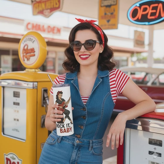 Vaso de Acero Inoxidable Rockera - Botella Térmica Pin Up "Rock It, Baby"