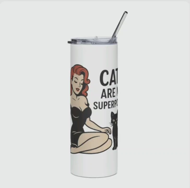 Vaso de acero inoxidable/Tumbler "Cats Are My Superpower"