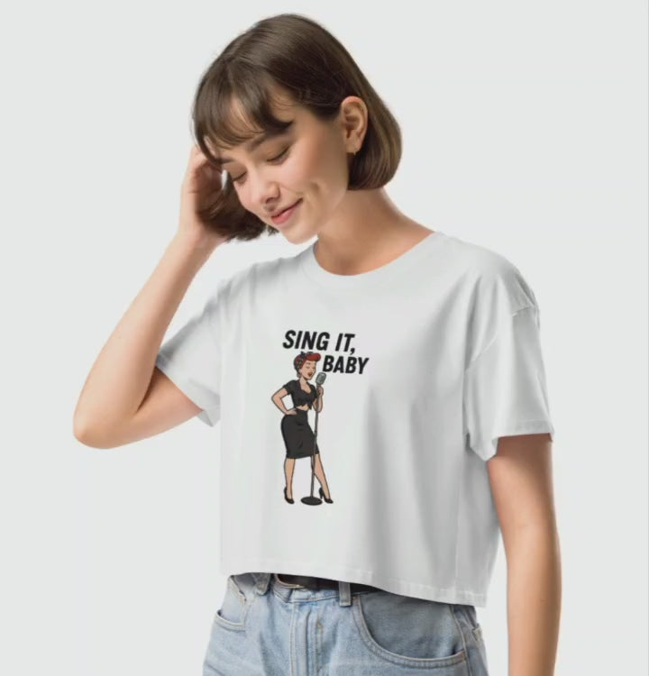 Camiseta corta/Crop top "Feel Better Ba-Boom"