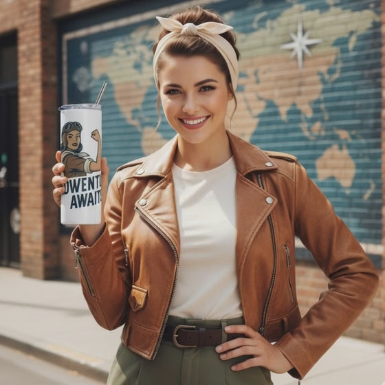 Vaso de acero inoxidable "Adventure Awaits"