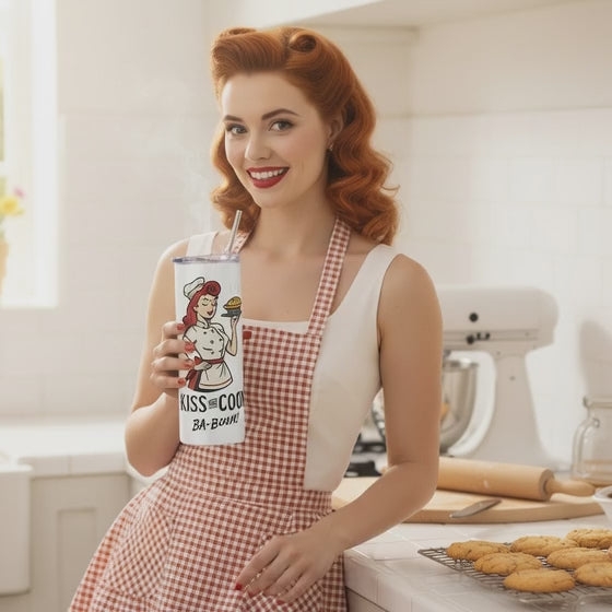 Vaso de acero inoxidable/Tumbler 20oz "Kiss the Cook Ba-Boom"