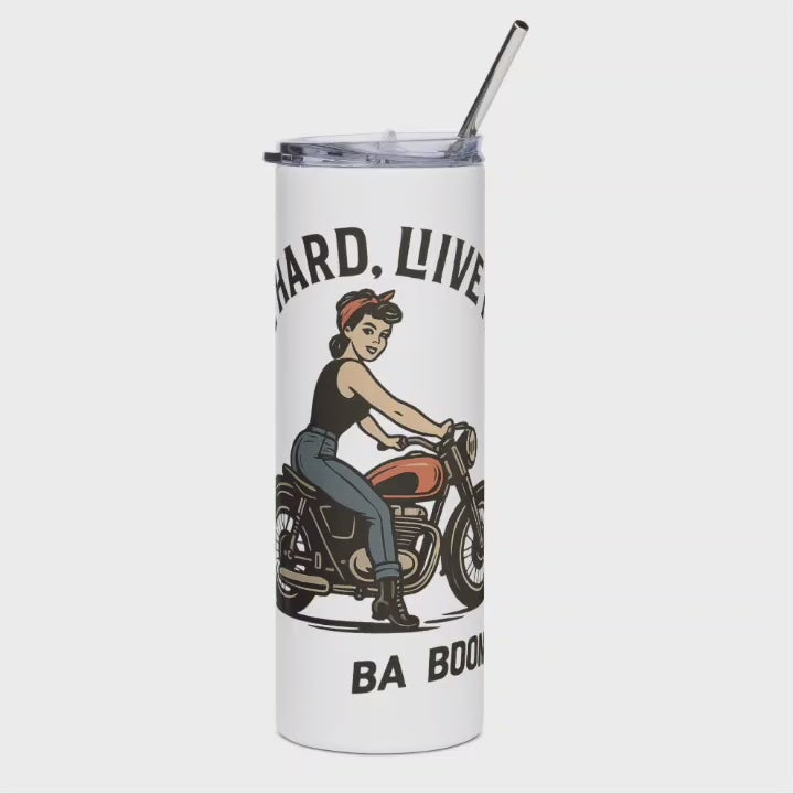 Vaso de acero inoxidable/ Tumbler "Ride Hard Live Free"