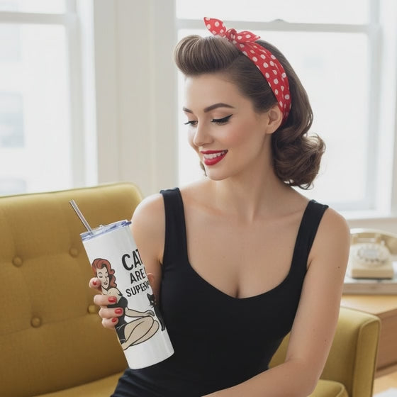 Vaso de acero inoxidable/Tumbler "Cats Are My Superpower"