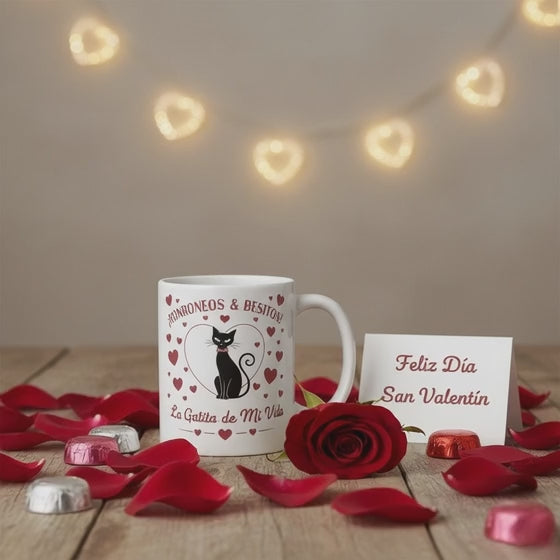 Taza/mug amor con mucho miau para ella