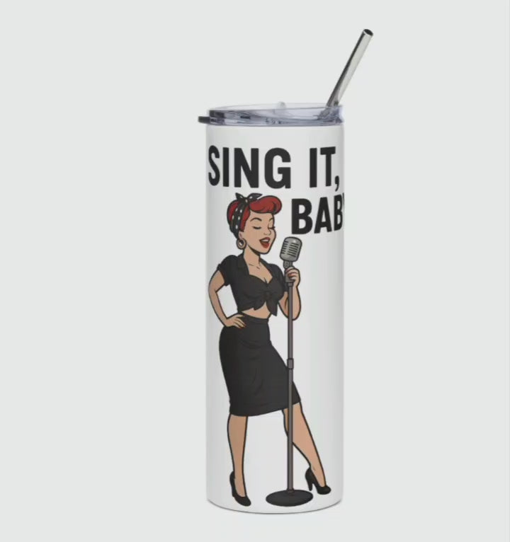 Vaso de acero inoxidable/Tumbler "Vintage Singer"