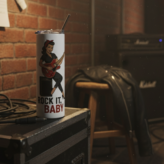 Vaso de acero inoxidable/Tumbler "Rock It, Baby"