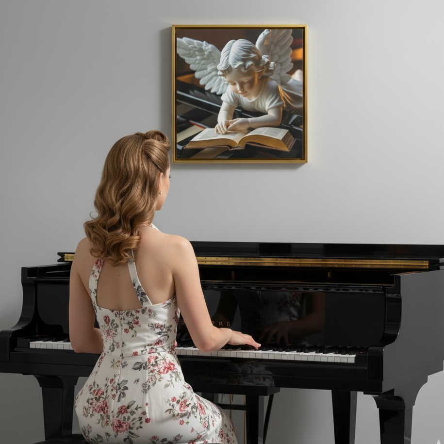 Lienzo / Canvas "Elegance – Ángel Leyendo"