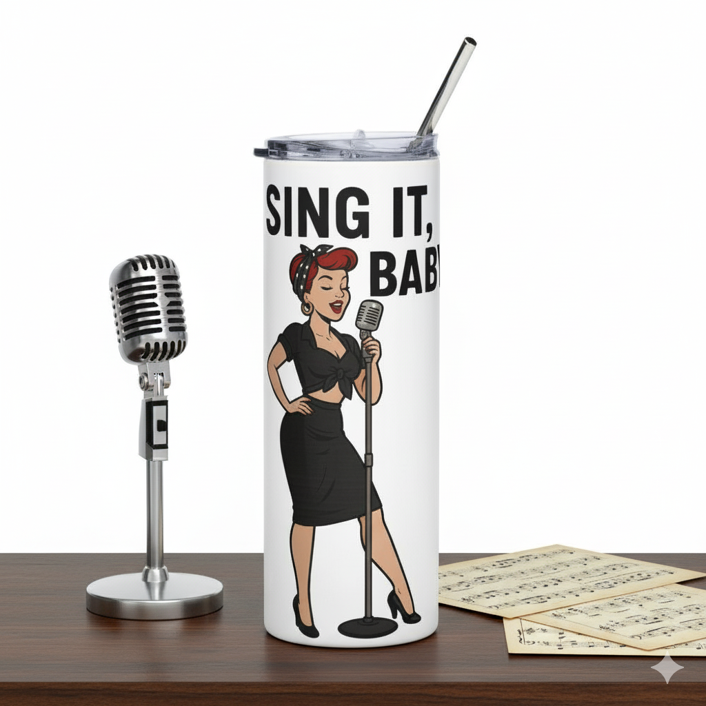 Vaso de acero inoxidable/Tumbler "Vintage Singer"