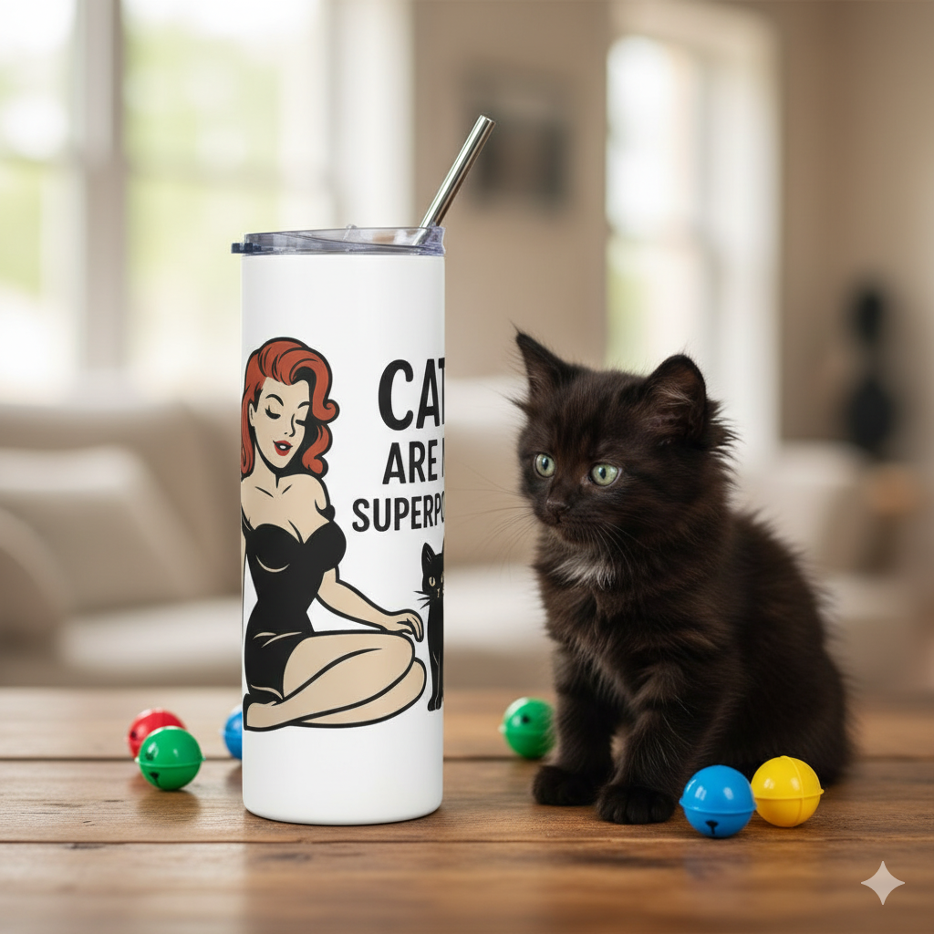 Vaso de acero inoxidable/Tumbler "Cats Are My Superpower"