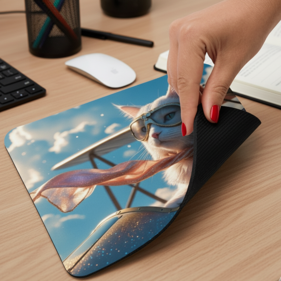 Alfombrilla de Ratón / Mouse pad "Miau Aviador"