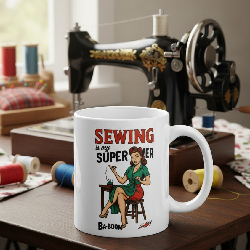 Taza cerámica "Sewing is my superpower"
