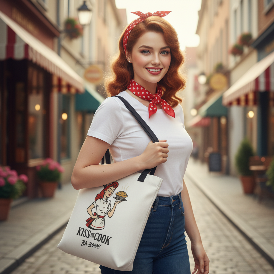Bolsa tote/Bag "Kiss the Cook Ba-Boom"