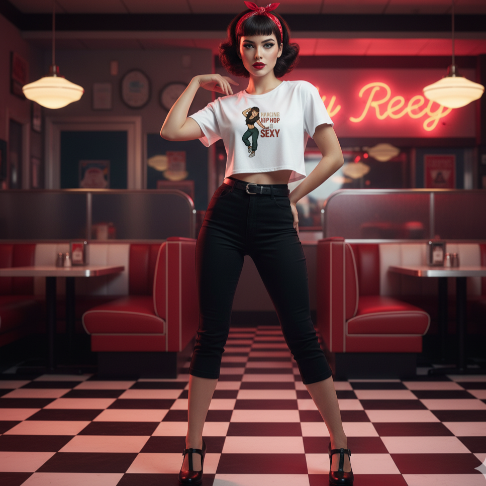 Camiseta corta/Crop top "Dancing Hip Hop is Sexy"