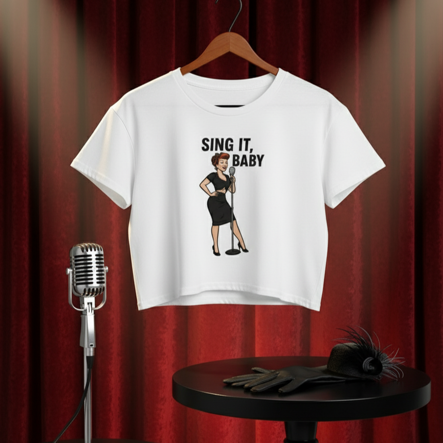 Camiseta corta/Crop top "Vintage Singer"