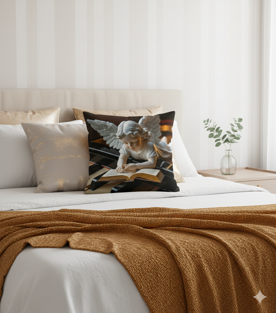Cojín Básico/Basic Pillow "Elegance – Ángel Leyendo"