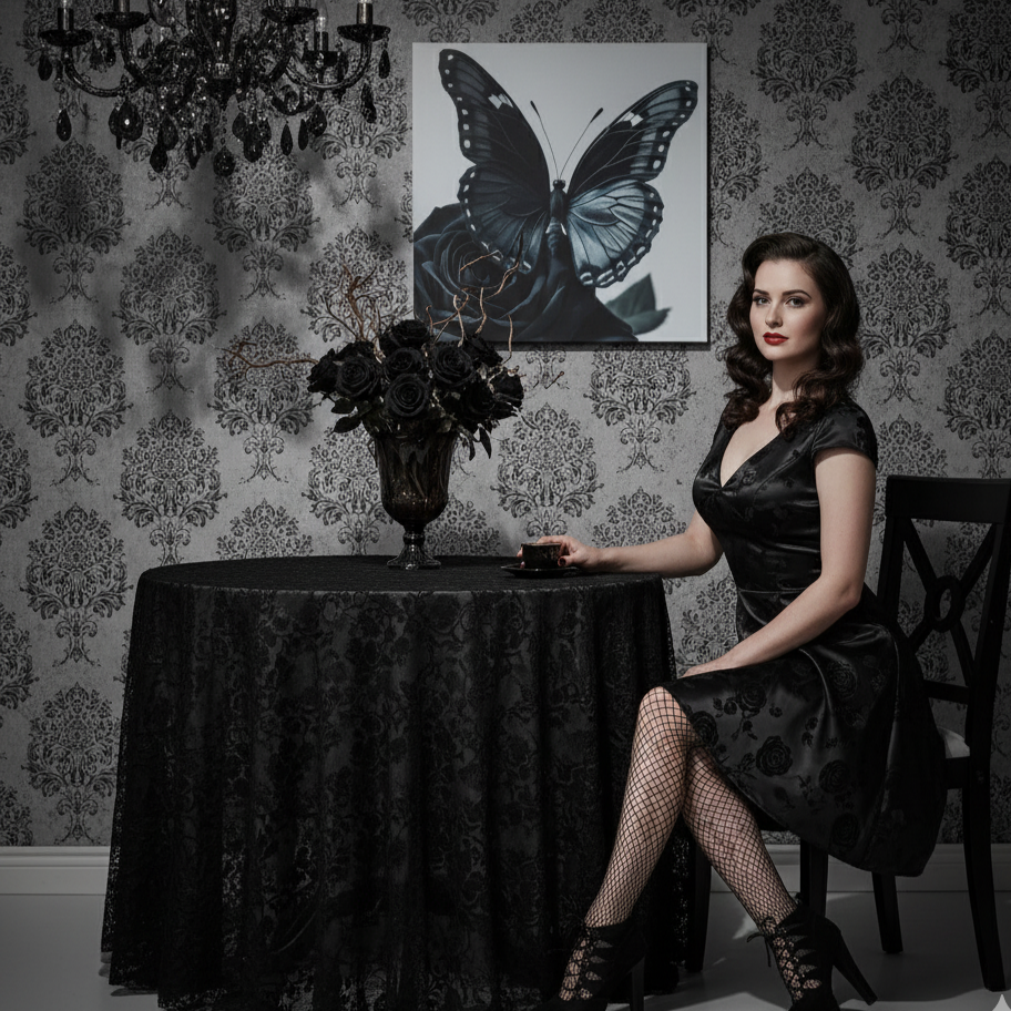 Lienzo III / Canvas "Elegance – Mariposa y Rosa"