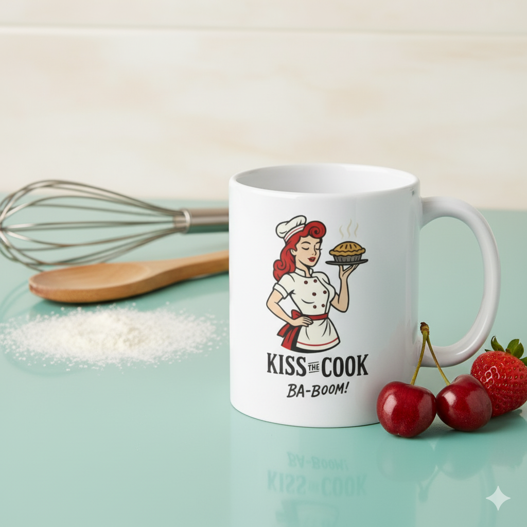 Taza cerámica/Mug  "Kiss the Cook Ba-Boom"